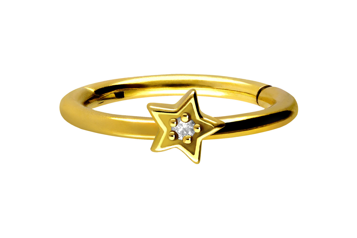 Chirurgenstahl Segmentring Clicker Piercing STERN + KRISTALL ++SALE++